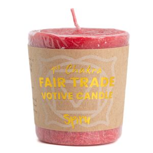 Fair Trade Votief Wens Wortel Chakra (1e) - Rood (10 Branduren)