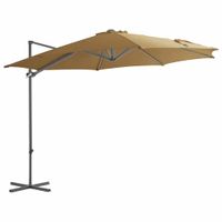 VidaXL Zweefparasol met stalen paal 300 cm taupe - thumbnail