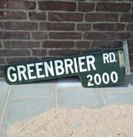 Greenbrier Road Emaille Straatnaambord - 85 x 24cm - Origineel