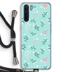Small white flowers: Oppo A91 Transparant Hoesje met koord
