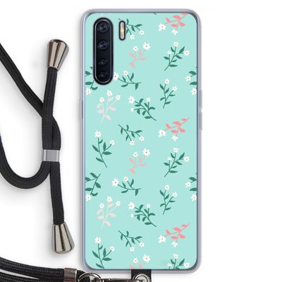 Small white flowers: Oppo A91 Transparant Hoesje met koord
