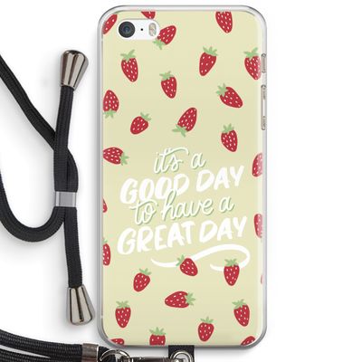Don't forget to have a great day: iPhone 5 / 5S / SE Transparant Hoesje met koord