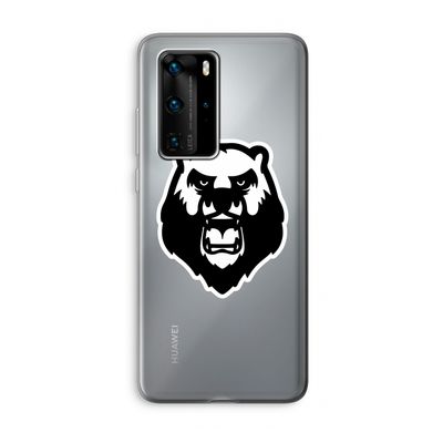 Angry Bear (white): Huawei P40 Pro Transparant Hoesje