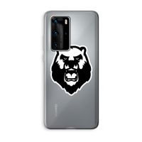 Angry Bear (white): Huawei P40 Pro Transparant Hoesje