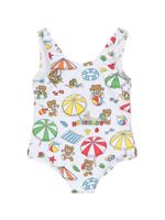Moschino Kids maillot de bain Teddy Bear à logo imprimé - Blanc