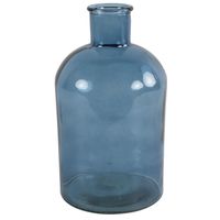 Countryfield vaas - zeeblauw/transparant - glas - apotheker fles - D17 x H31 cm   -