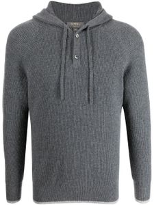 N.Peal hoodie en maille nervurée - Gris