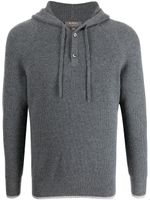 N.Peal hoodie en maille nervurée - Gris - thumbnail