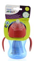 Avent Rietjesbeker jongen blauwe beker met rood rand (200 ml)