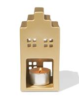 HEMA Theelichthouder 7x14.3cm keramiek huisje goud