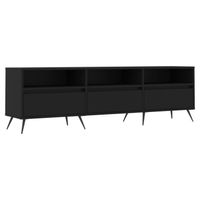 The Living Store TV-meubel Zwart - 150 x 30 x 44.5 cm - Bewerkt hout en ijzer