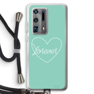 Forever heart pastel: Huawei P40 Pro Plus Transparant Hoesje met koord