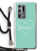 Forever heart pastel: Huawei P40 Pro Plus Transparant Hoesje met koord