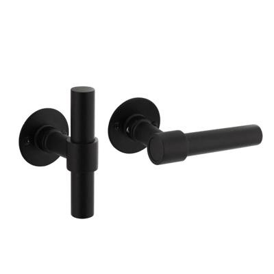 Intersteel Deurklink L/TKrucko met plat rozet 2mm zwart - 0023.167102
