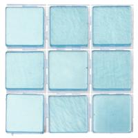 Glorex Hobby - mozaiek stenen/steentjes - lichtblauw - 63x stuks - 10 x 10 x 2 mm - knutselen