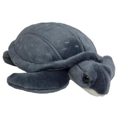 Nature Planet Knuffeldier zeeschildpad - zachte pluche stof - veel details - blauw - 30 cm