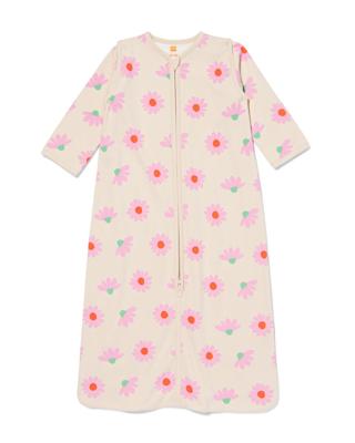 HEMA Baby Slaapzak Met Afneembare Mouwen Katoen 0.5tog Bloemen Roze (roze)