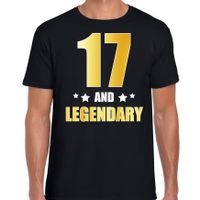 17 and legendary verjaardag cadeau shirt / kleding 17 jaar zwart met goud voor heren 2XL  -