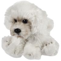 Suki Gifts Pluche knuffeldier hond - Maltezer - creme wit - 13 cm