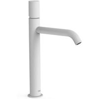 Wastafelkraan Tres Study | Opbouw | Mengkraan | Hoog model | 1-knop | Rond | Wit mat