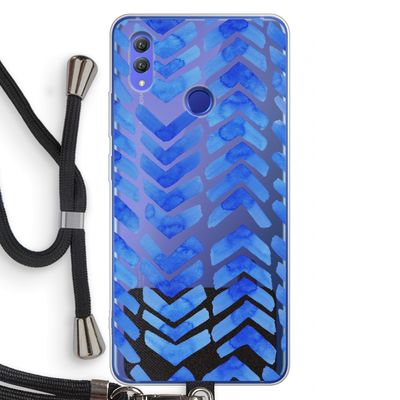 Blauwe pijlen: Honor Note 10 Transparant Hoesje met koord