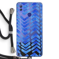 Blauwe pijlen: Honor Note 10 Transparant Hoesje met koord