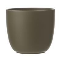 Bloempot - groen mat - H14 x D14,5 cm - keramiek - voor kamerplant - plantenpot