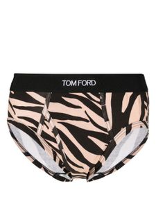 TOM FORD slip à taille logo - Tons neutres