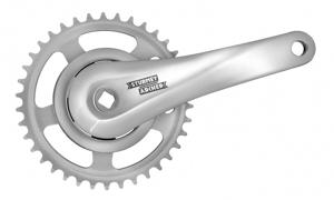 SturmeyArcher Crankset 38T, cranklengte 170mm. zilver, alumnium, spieloos. 95mm cover. 0mm diepte