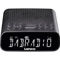 Lenco Wekkerradio DAB, VHF (FM), DAB+ Bluetooth, AUX, DAB, DAB+, FM Wekfunctie Zwart