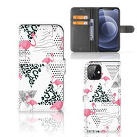 iPhone 12 | 12 Pro (6.1") Telefoonhoesje met Pasjes Flamingo Triangle