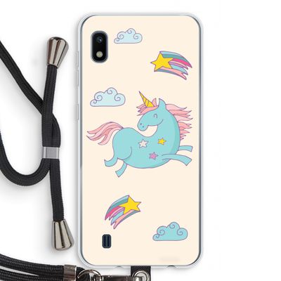 Vliegende eenhoorn: Samsung Galaxy A10 Transparant Hoesje met koord