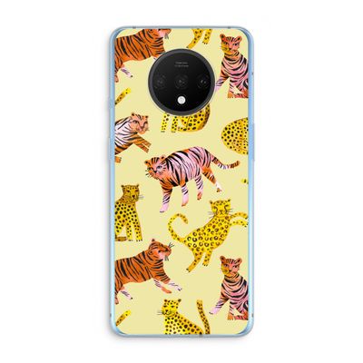 Cute Tigers and Leopards: OnePlus 7T Transparant Hoesje