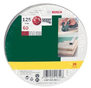 Bosch Accessories 2607019492 Excenterschuurpapier Met klittenband, Geperforeerd Korrelgrootte 60 (Ø) 125 mm 25 stuk(s)