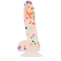 Addiction - Party Marty Confetti Dildo met Zuignap + PowerBullet 19 cm