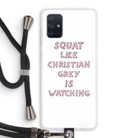 Christian Grey: Samsung Galaxy A71 Transparant Hoesje met koord Christian Grey: Samsung Galaxy A71 Transparant Hoesje met koord