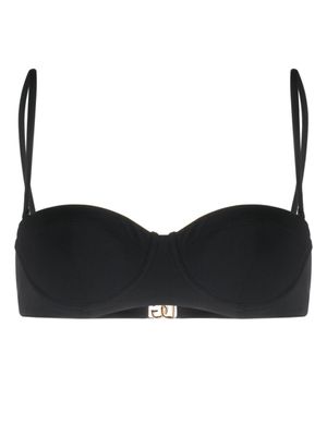 Dolce & Gabbana haut de bikini à plaque logo - Noir