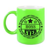 Cadeau koffie/thee mok voor baas - beste baas - groen - 300 ml