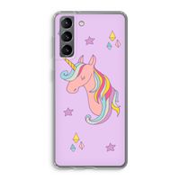 Roze eenhoorn: Samsung Galaxy S21 Transparant Hoesje