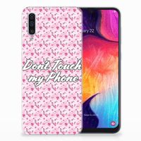 Samsung Galaxy A50 Silicone-hoesje Flowers Pink DTMP - thumbnail