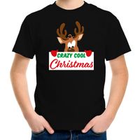 Crazy cool Christmas Kerst t-shirt zwart voor kinderen - thumbnail