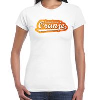 Wit t-shirt Holland / Nederland supporter van oranje EK/ WK voor dames M  - - thumbnail