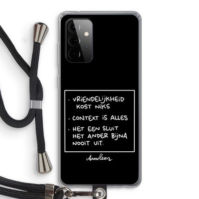 Mijn Motto's: Samsung Galaxy A72 5G Transparant Hoesje met koord