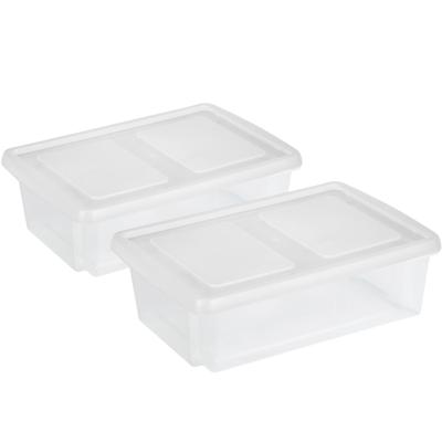 Sunware opslagboxen set - 2x stuks -30 liter - transparant - 59 x 39 x 17 cm - afsluitbare deksel Sunware opslagboxen set - 2x stuks -30 liter - transparant - 59 x 39 x 17 cm - afsluitbare deksel