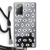 Eyes pattern: Samsung Galaxy Note 20 / Note 20 5G Transparant Hoesje met koord