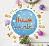 Kerststickers hallo winter