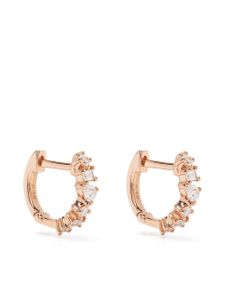 Ef Collection boucles d'oreille en or rose 14ct pavées de diamants