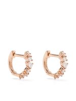 Ef Collection boucles d'oreille en or rose 14ct pavées de diamants