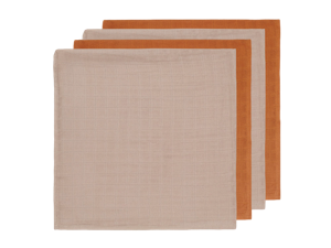 Hydrofiele Doek Small 70x70cm Bamboe Katoen - Caramel - 4 Stuks