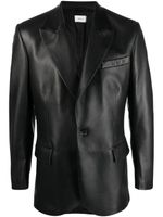 Bally blazer ajusté à simple boutonnage en cuir - Noir Bally blazer ajusté à simple boutonnage en cuir - Noir